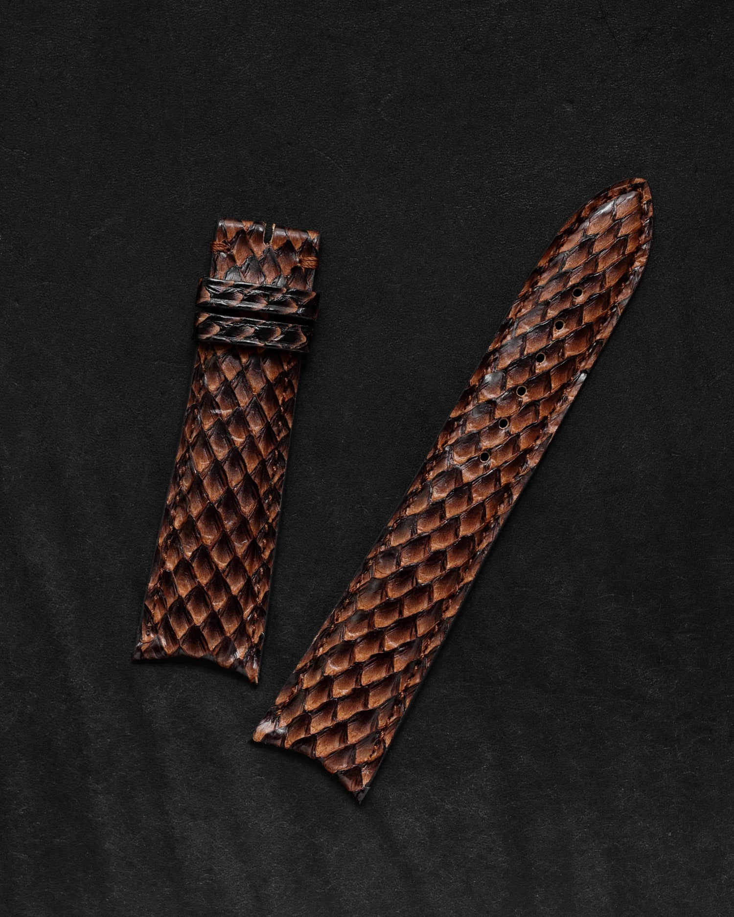 Salmon leather strap