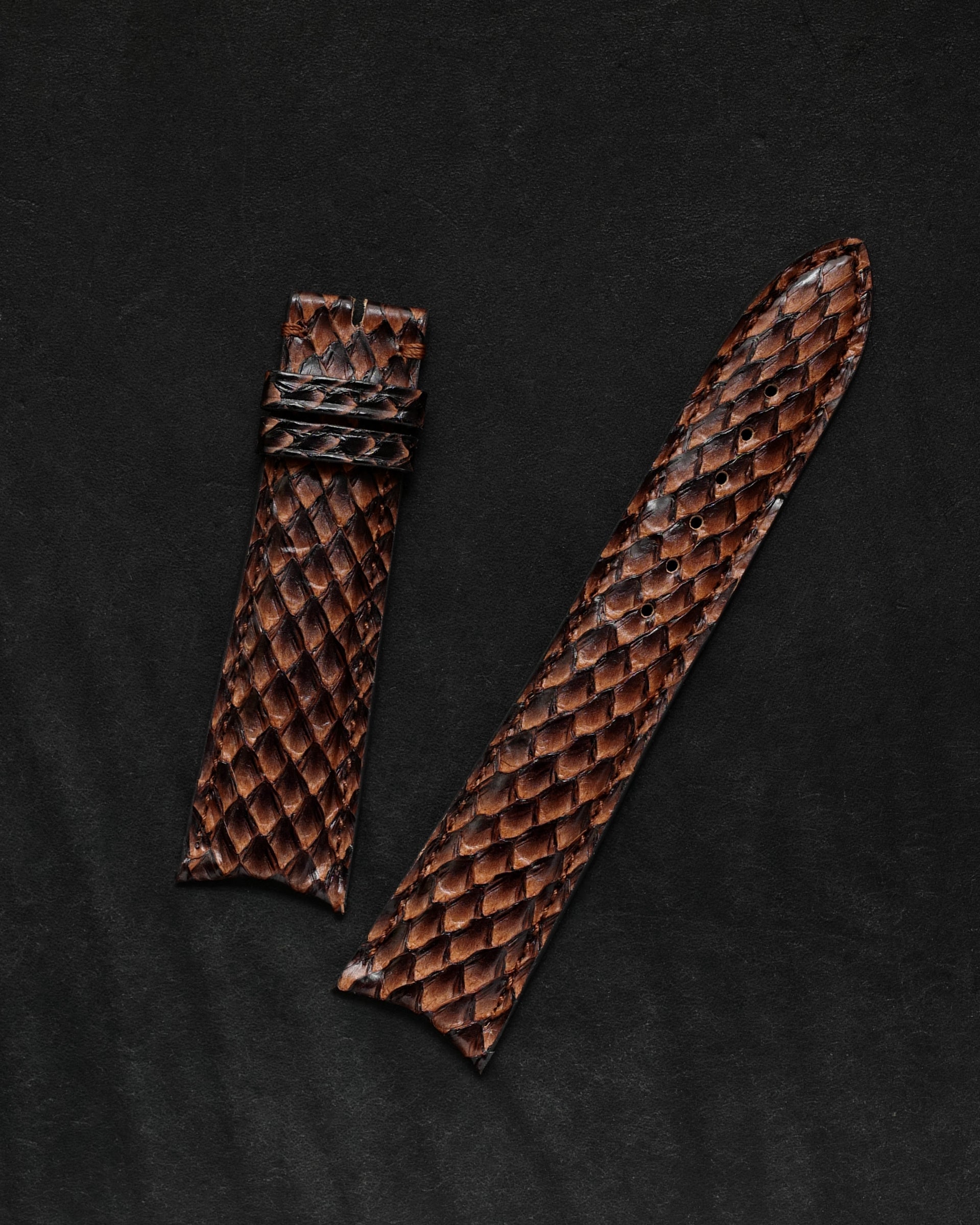 Salmon leather strap