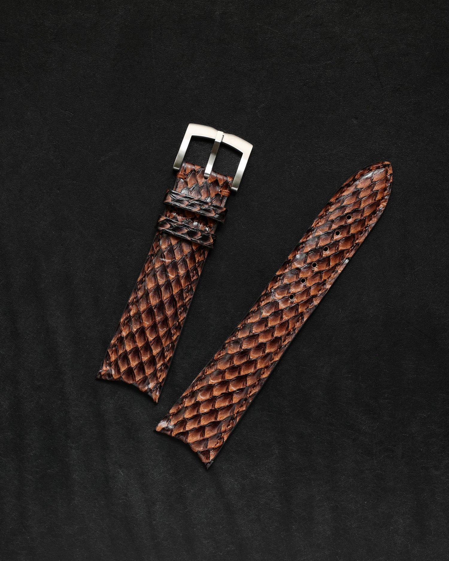 Salmon leather strap