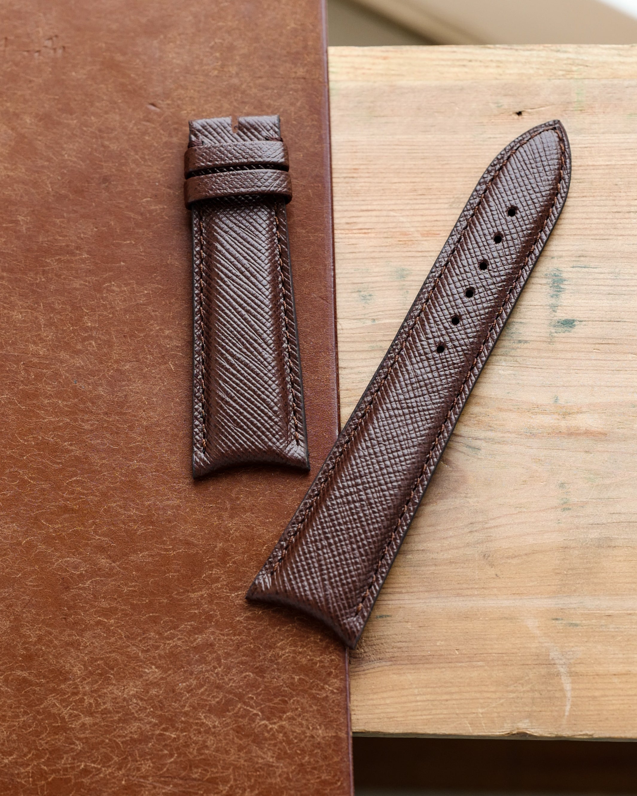 Saffiano leather strap